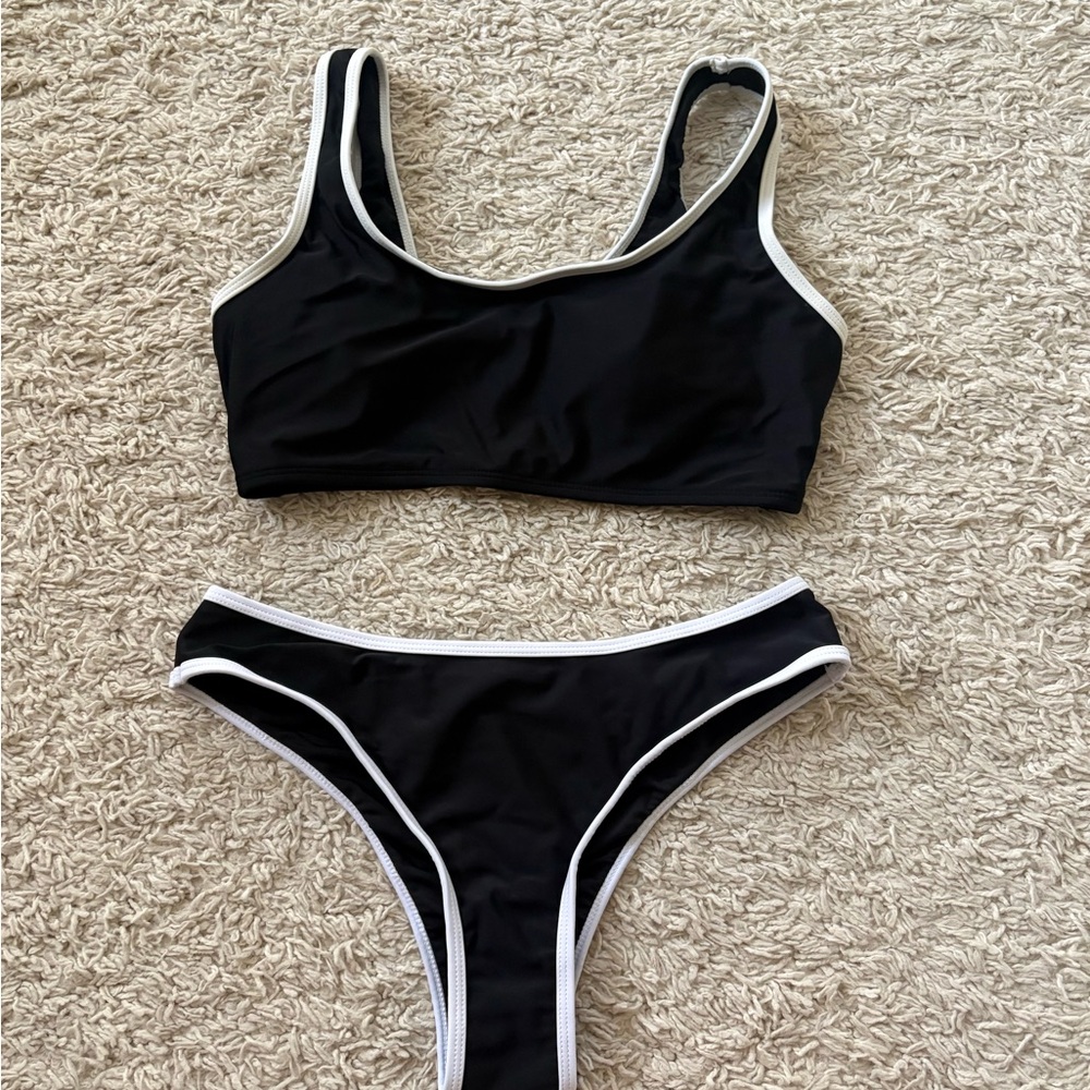 SHEIN Black and White Bikini Set
